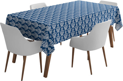 Vargottam Printed 4 Seater Table Cover(Royal Blue3, Polyester)
