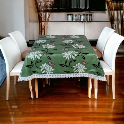 Mopak Decor Floral 6 Seater Table Cover(Green, Polyester)