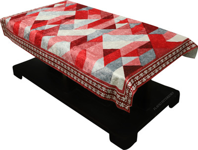 Flavio Interiors Abstract 4 Seater Table Cover(Red, Velvet)