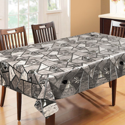 Dakshya Industries Printed 6 Seater Table Cover(Gray, PVC)