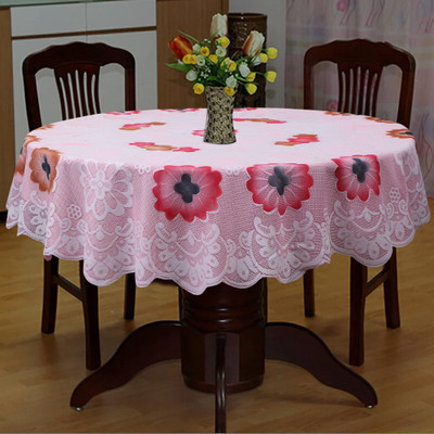 Dakshya Industries Cotton 4 Seater Floral Table Cover(Pink)