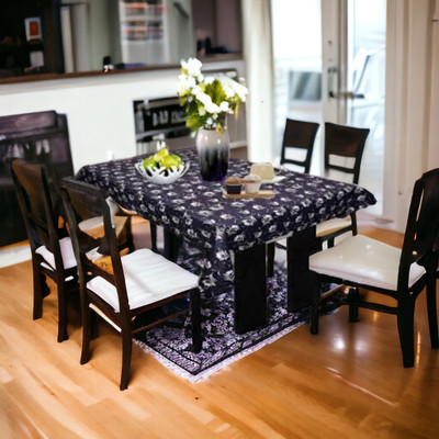 Mopak Decor Printed 2 Seater Table Cover(Black, Polyester)
