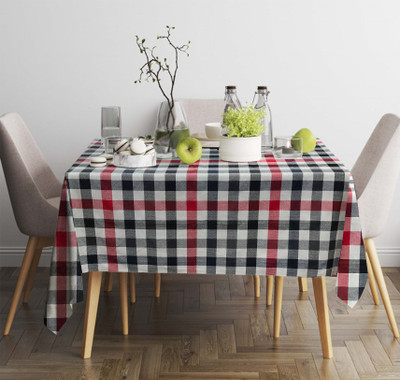 OASIS Checkered 2 Seater Table Cover(Multicolor, Cotton)