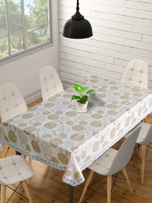 KUBER INDUSTRIES Geometric 6 Seater Table Cover(Cream, PVC)