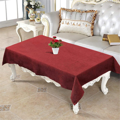 KUBER INDUSTRIES Self Design 4 Seater Table Cover(Red, Cotton)