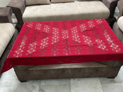 EASTTARDOMM Cotton 4 Seater Floral Table Cover(Maroon)