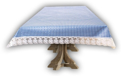 BHARAT RETAIL INC PVC 4 Seater Printed Table Cover(Blue)