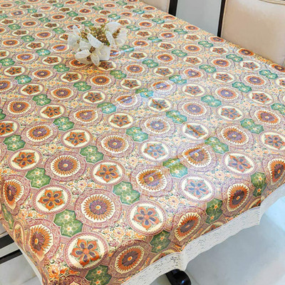 Mopak Decor Printed 4 Seater Table Cover(Orange, Polyester)