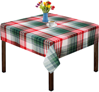 OASIS Checkered 2 Seater Table Cover(Multicolor, Cotton)