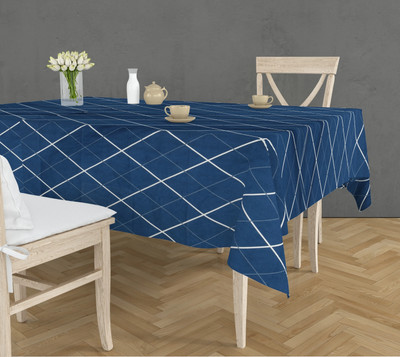 RRC Cotton 6 Seater Printed Table Cover(Dark Blue)
