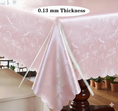 Faizandecor PVC 4 Seater Solid Table Cover(White)