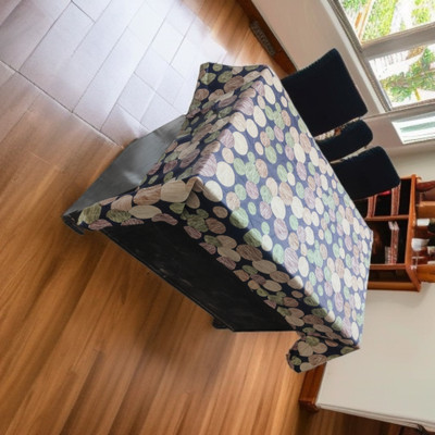 Mopak Décor Printed 2 Seater Table Cover(Blue, Polyester)
