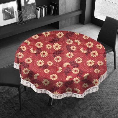 E-Retailer Floral 8 Seater Table Cover(Yellow, PVC)