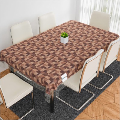 HOMESTIC Self Design 6 Seater Table Cover(Brown, PVC)