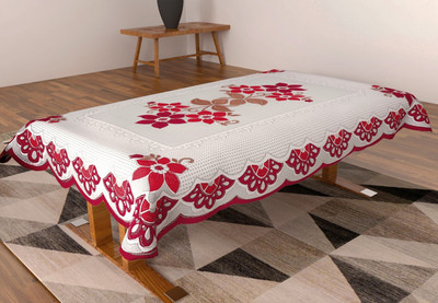 CASA FURNISHING Floral 4 Seater Table Cover(COFFEE, Polyester)