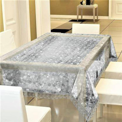 Shri Ganesh Handloom Self Design 6 Seater Table Cover(Transparent, PVC)