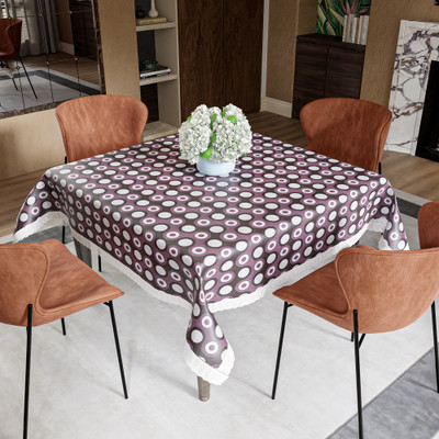 KUBER INDUSTRIES Self Design 4 Seater Table Cover(Grey, PVC)