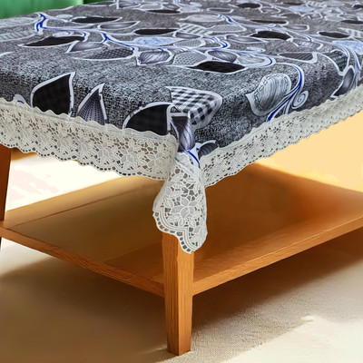 Ryka Printed 4 Seater Table Cover(Multicolor, PVC)