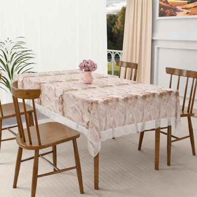 KUBER INDUSTRIES Self Design 4 Seater Table Cover(Brown, PVC)