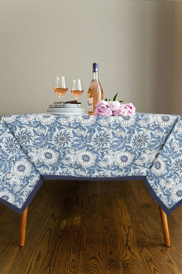 Texstylers Cotton 8 Seater Abstract Table Cover(Green & Grey)