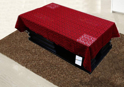 HOMESTIC Self Design 4 Seater Table Cover(Maroon, Cotton)