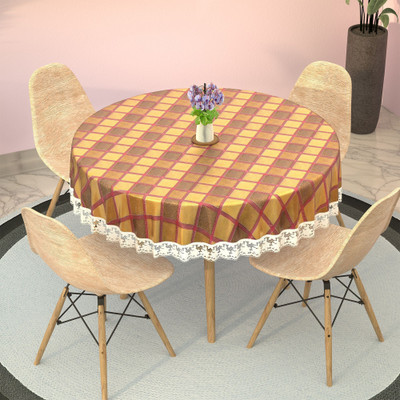 KUBER INDUSTRIES Self Design 4 Seater Table Cover(Pink, PVC)
