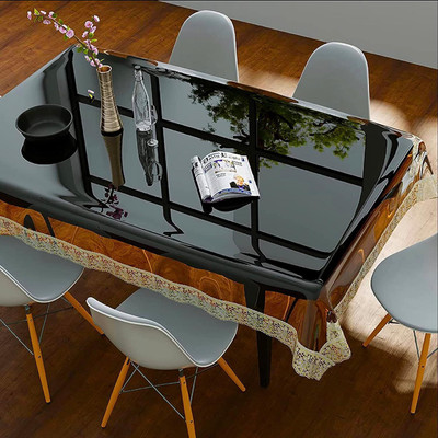 SHAVIN Solid 8 Seater Table Cover(GOLDEN, PVC)
