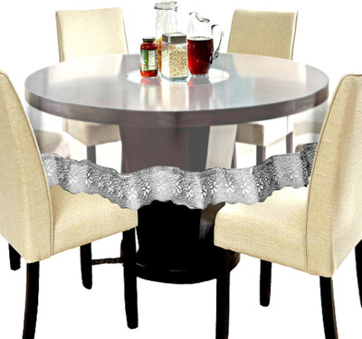 lala hathrasi Solid 4 Seater Table Cover(White, Polyester)