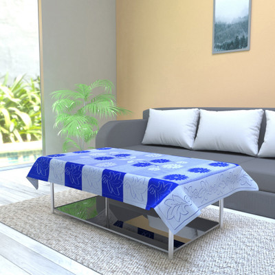 CASA FURNISHING Polyester 4 Seater Floral Table Cover(Blue)