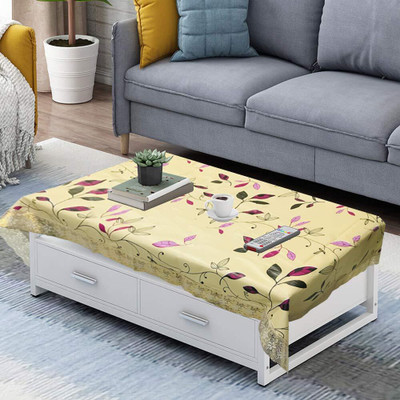 homerz Plastic 4 Seater Floral Table Cover(Yellow)