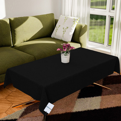 HOMESTIC Self Design 4 Seater Table Cover(Black, Cotton)