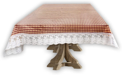 BHARAT RETAIL INC PVC 4 Seater Printed Table Cover(Brown)