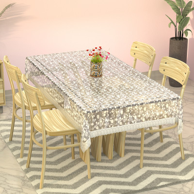 KUBER INDUSTRIES Self Design 4 Seater Table Cover(Transparent, PVC)