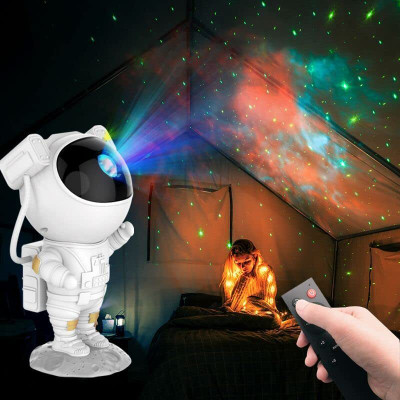 Flipkart SmartBuy Astronaut Galaxy Projector with Remote Control - 360° Adjustable Timer Night Lamp(22.5 cm, White)