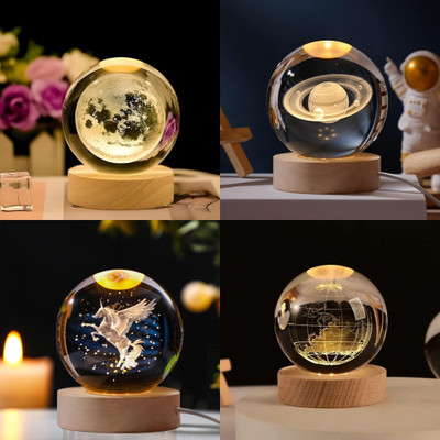 VASHISHTH Decorative Night Light Gift Crystal Diamond Lamp Table Lamp(7.5 cm, Warm White)