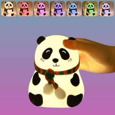 juggaris Silicone Cute Panda Night Light for Children with Home Night Lamp(12 cm, Multicolor)