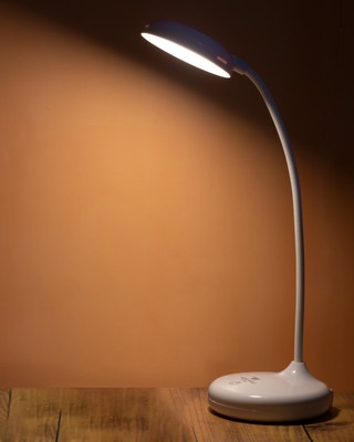 Rudefox by Weird Wolf 3-Color Mode Rechargeable, LED Study Desk Table Lamp(35 cm, White)