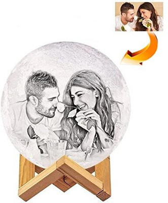 Modernart Personalized 3D Printed Photo Moon lamp 10 CM single colour Unique Personalized Gift for Friend, Husband, Wife, Boyfriend, Brother, Friends Night Lamp(10 cm, White)