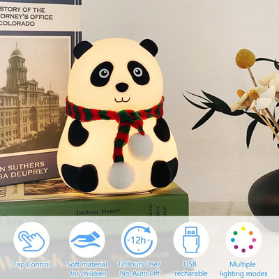 FINARO Cute Panda Silicon USB Rechargeable Night Light with Gesture Control Sensor_B47 Night Lamp(30 cm, NA)