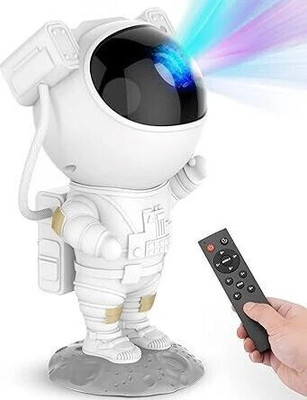 Space Age Astronaut Space Galaxy Night Projector LED Light Lamp with Timer and Remote Night Lamp(5 cm, White)