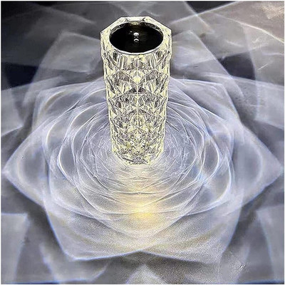 MHAX Romantic Rose Crystal Diamond Table Lamp(19.5 cm, Multicolor)