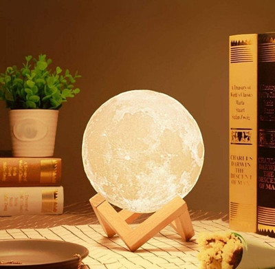 SnowShell 3D Moon Shaped LED Night Lamp(18 cm, Multicolor)