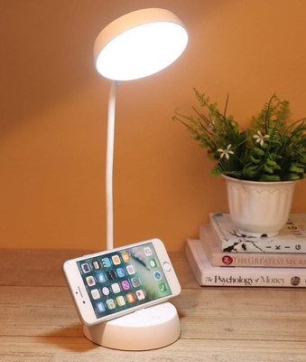 FIRSTLIKE Rechargeable Battery 3 Level Brightness Study Table Lamp for Students Study Lamp(35 cm, White)