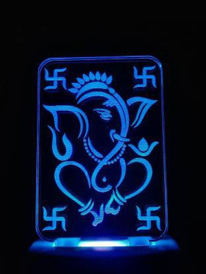 Kedar Enterprises Lord Ganesh Night Lamp Create Calm atmosphere with customizable lighting Night Lamp(12 cm, White)