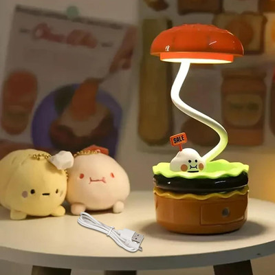 Daizen's Burger Design Lamp with Sharpener for kids| Study Lamp(8 cm, Brown)