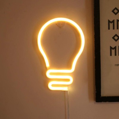 VYNES BULB LED Neon Signs Light LED Art Decorative Sign - Wall Decor/Table Decor Night Lamp(12 cm, White)