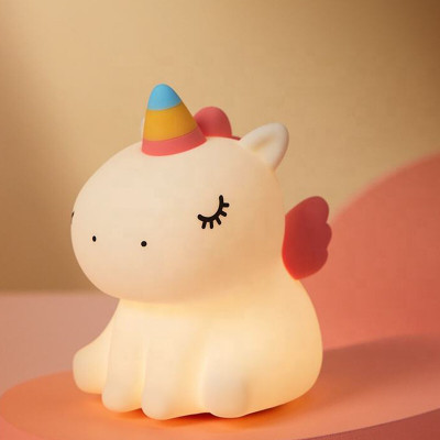 UNZAG Christmas Gifts 2025Silicone Unicorn Lamp_USB Rechargeable Animal Light for Kids Night Lamp(13.1 cm, Warm White)