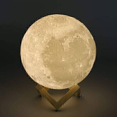 fiviza 3D Printing Moon Lamp/ Lunar Moonlight Lamp/ Moon Shaped Night Lamp(11 cm, Multicolor)