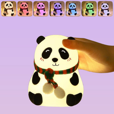 juggaris Flexible Silicone Cute Panda Sleeping Light for Baby as well as Living Space Night Lamp(12 cm, Multicolor)
