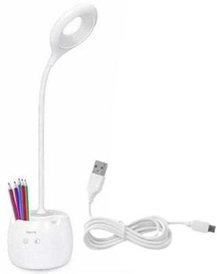Peshkar Table Lamp Study Lamp(5 cm, White)
